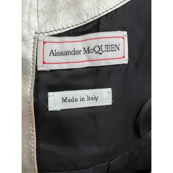 NWOT Alexander McQueen Gold Leather Dress Size 40 - Picture 4 of 10